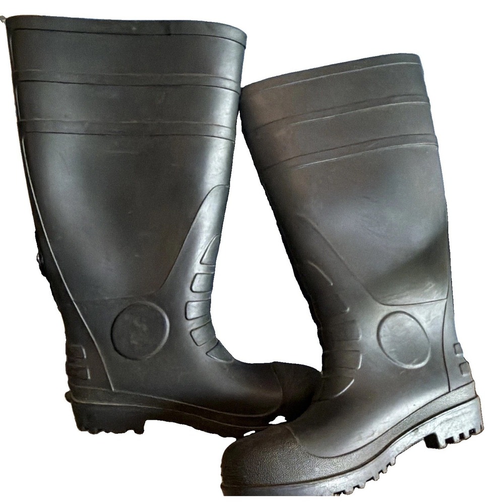 Womens Size 6 Rain Boots, Tingley Pilot, Black, Waterproof Knee High Utility